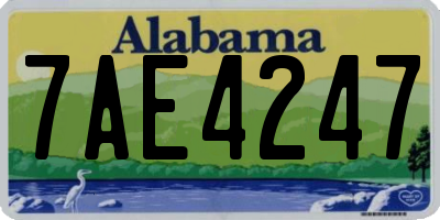 AL license plate 7AE4247