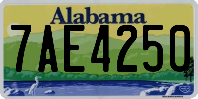 AL license plate 7AE4250