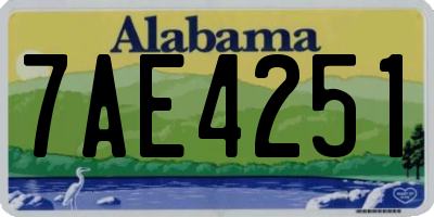 AL license plate 7AE4251
