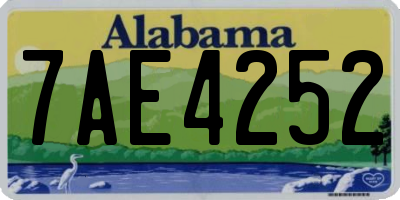 AL license plate 7AE4252