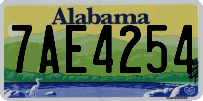 AL license plate 7AE4254