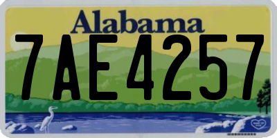 AL license plate 7AE4257