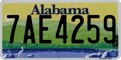 AL license plate 7AE4259