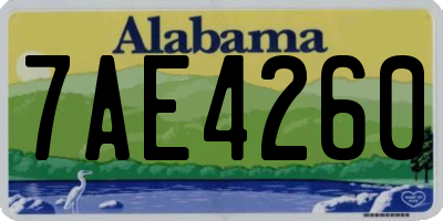 AL license plate 7AE4260