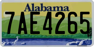 AL license plate 7AE4265