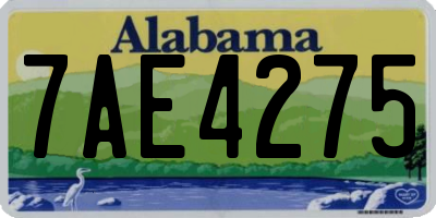 AL license plate 7AE4275
