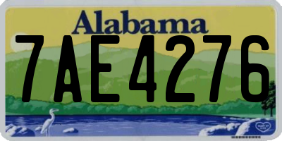 AL license plate 7AE4276