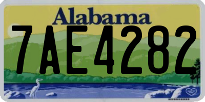 AL license plate 7AE4282