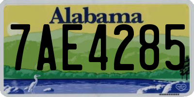 AL license plate 7AE4285