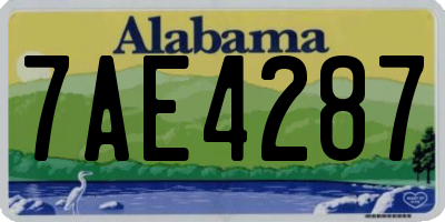 AL license plate 7AE4287