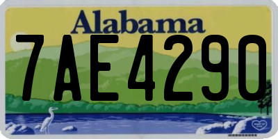 AL license plate 7AE4290