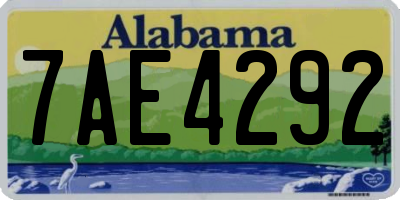 AL license plate 7AE4292