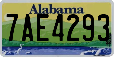 AL license plate 7AE4293