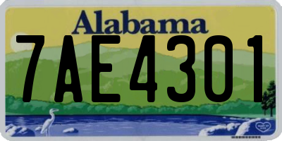 AL license plate 7AE4301