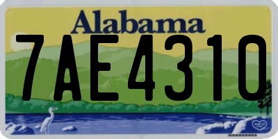 AL license plate 7AE4310