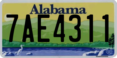 AL license plate 7AE4311