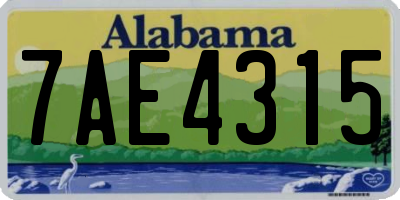 AL license plate 7AE4315