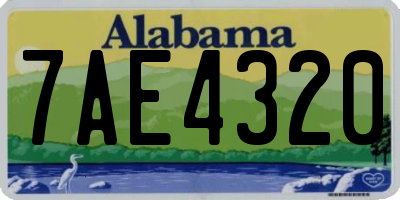 AL license plate 7AE4320