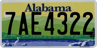 AL license plate 7AE4322