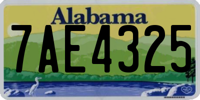 AL license plate 7AE4325