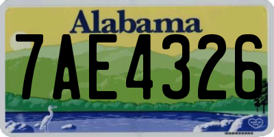 AL license plate 7AE4326