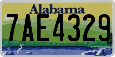 AL license plate 7AE4329