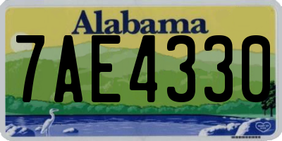 AL license plate 7AE4330