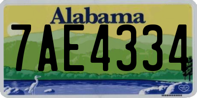 AL license plate 7AE4334