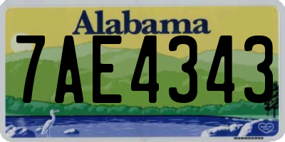 AL license plate 7AE4343