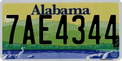 AL license plate 7AE4344