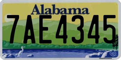 AL license plate 7AE4345
