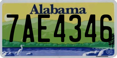 AL license plate 7AE4346