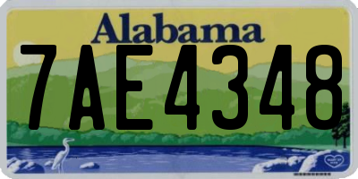 AL license plate 7AE4348