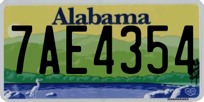 AL license plate 7AE4354