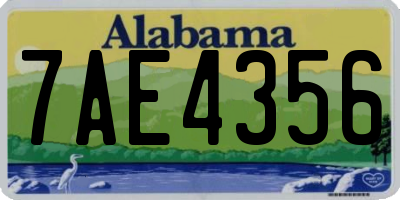 AL license plate 7AE4356