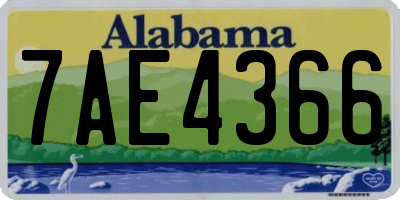 AL license plate 7AE4366