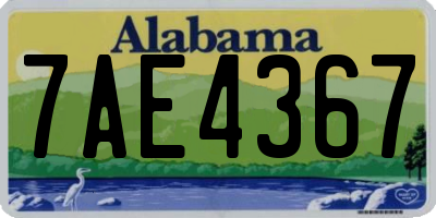 AL license plate 7AE4367