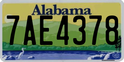 AL license plate 7AE4378