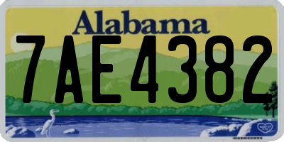 AL license plate 7AE4382