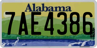 AL license plate 7AE4386