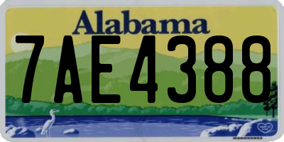 AL license plate 7AE4388