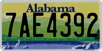 AL license plate 7AE4392