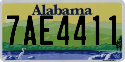 AL license plate 7AE4411