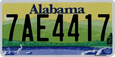 AL license plate 7AE4417