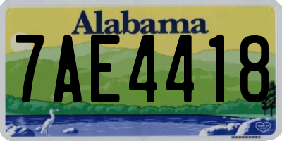 AL license plate 7AE4418