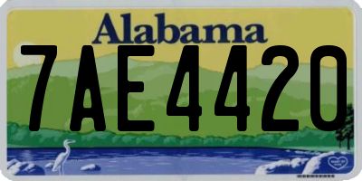 AL license plate 7AE4420