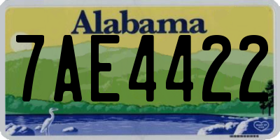 AL license plate 7AE4422
