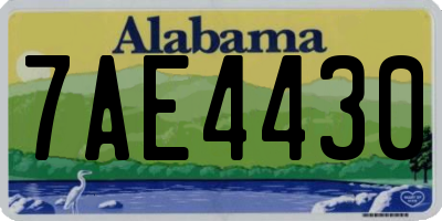 AL license plate 7AE4430