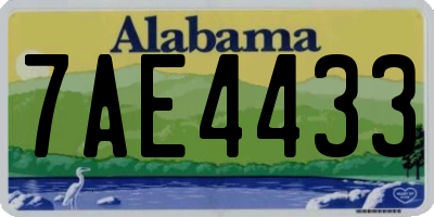 AL license plate 7AE4433