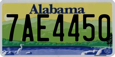 AL license plate 7AE4450